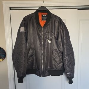 Premium Gray Bomber Jacket with Orange Interior